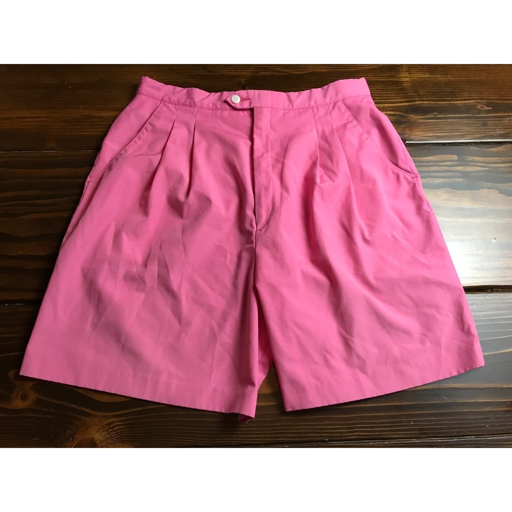 Lady Sansabelt Shorts, Women's Size 12, Pink, Pleated, Pockets